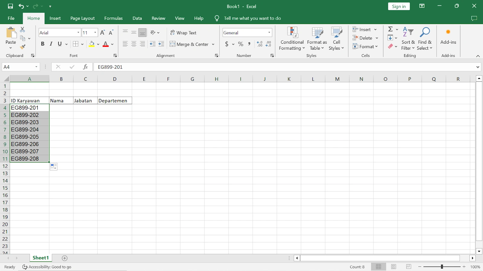 Cara Membuat Database di Excel 4