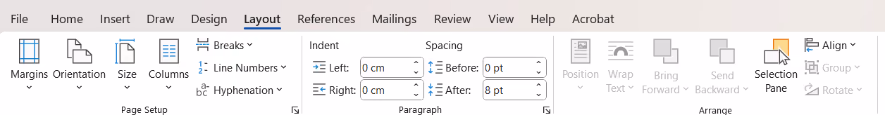 layout ms word