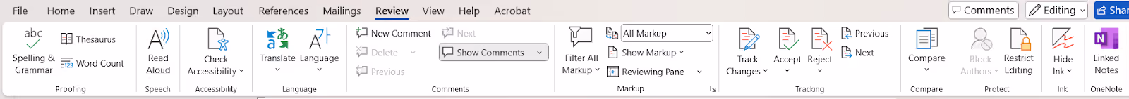 review ms word