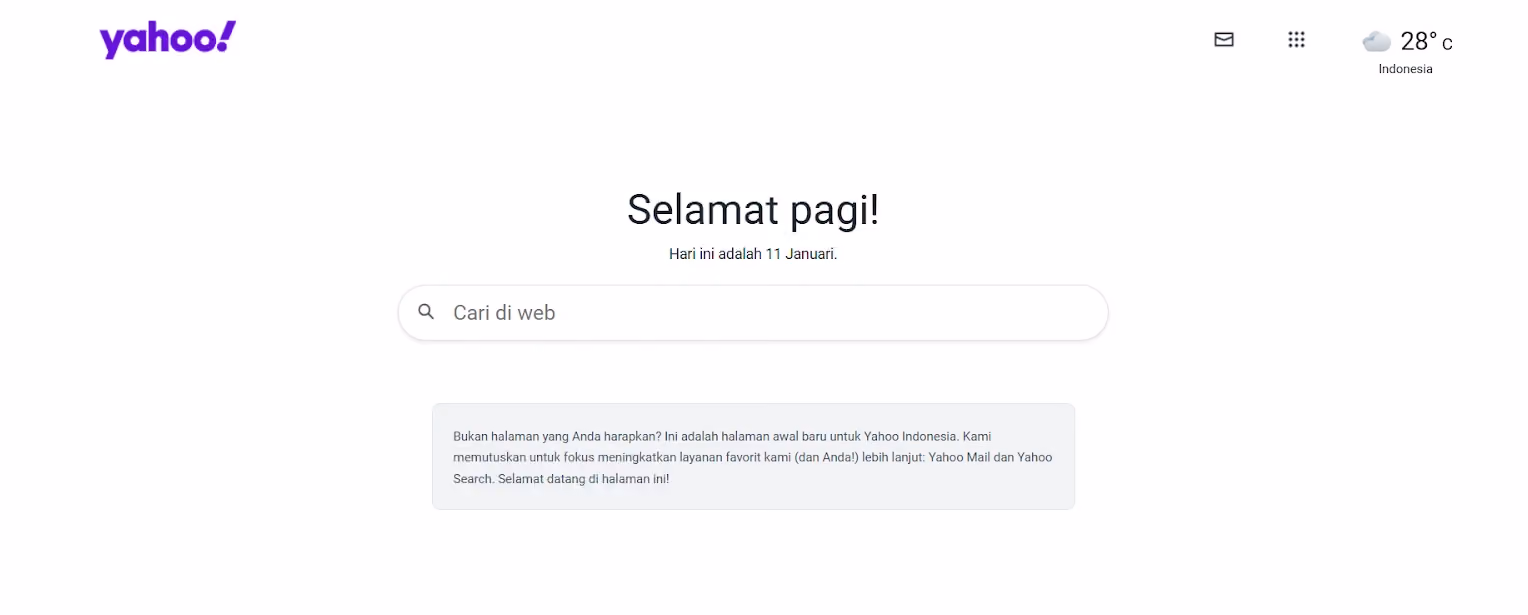 Situs Selain Yandex: Yahoo