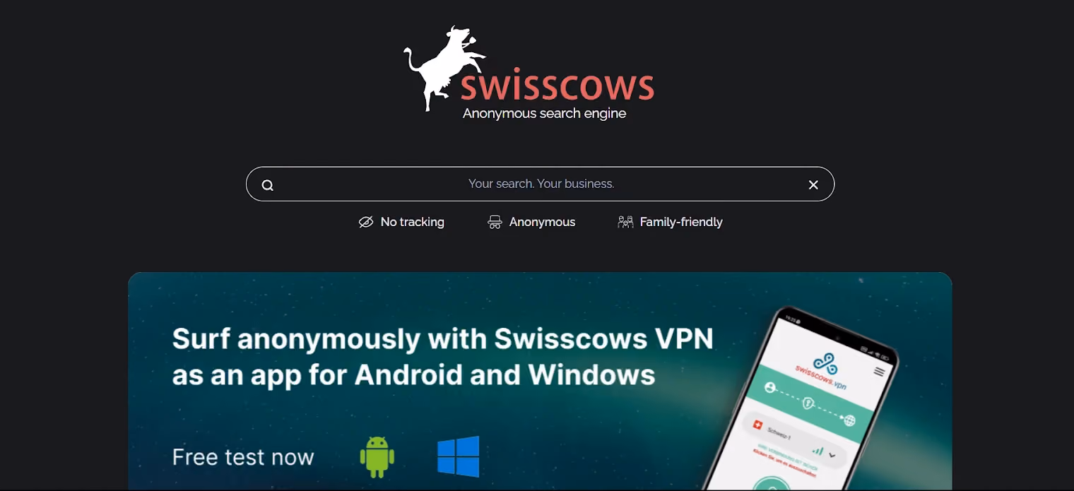 Situs Selain Yandex: swisscows