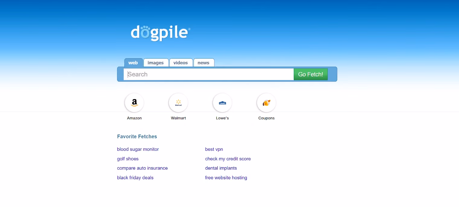 Situs Selain Yandex:Dogpile
