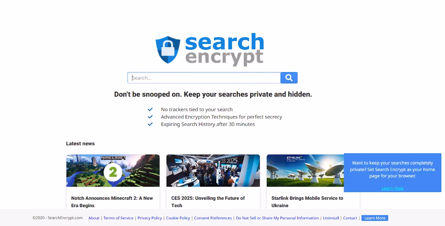 Situs Selain Yandex: search encrypt
