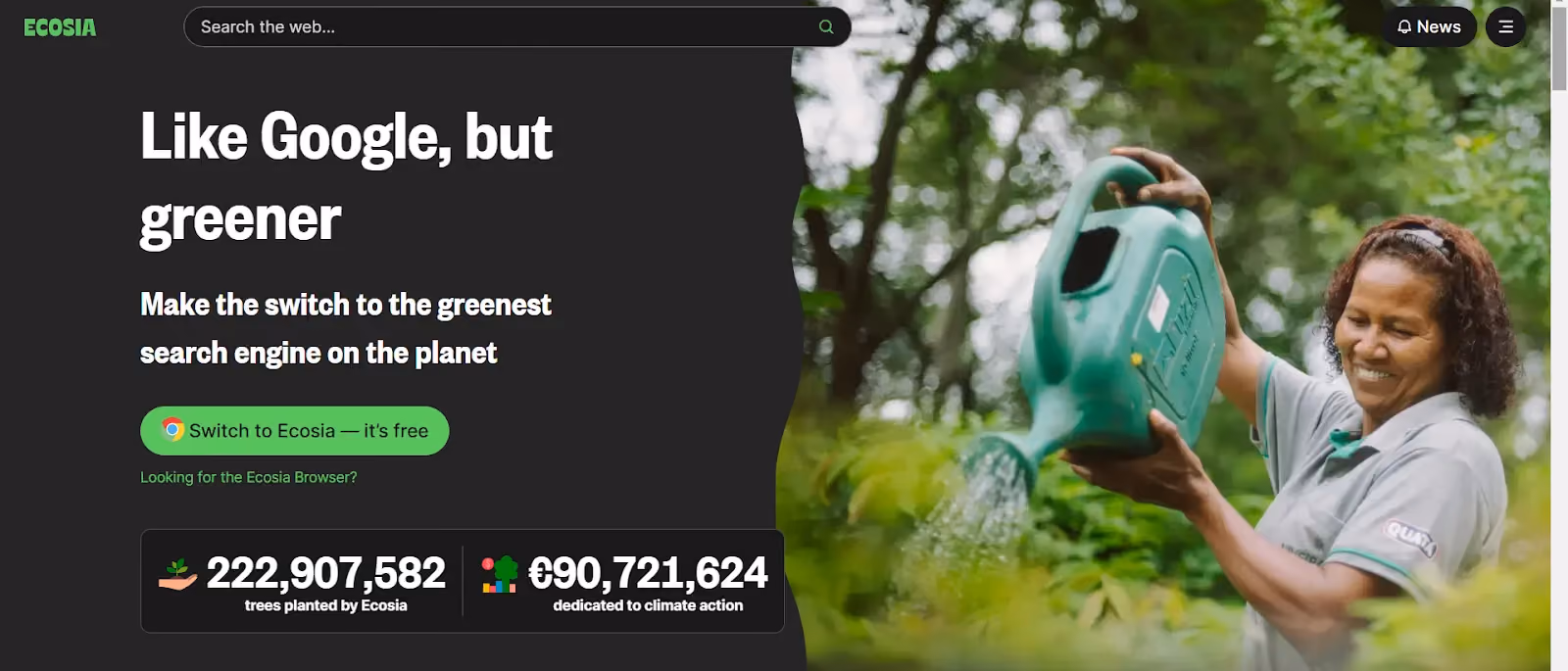 Situs Selain Yandex: Ecosia