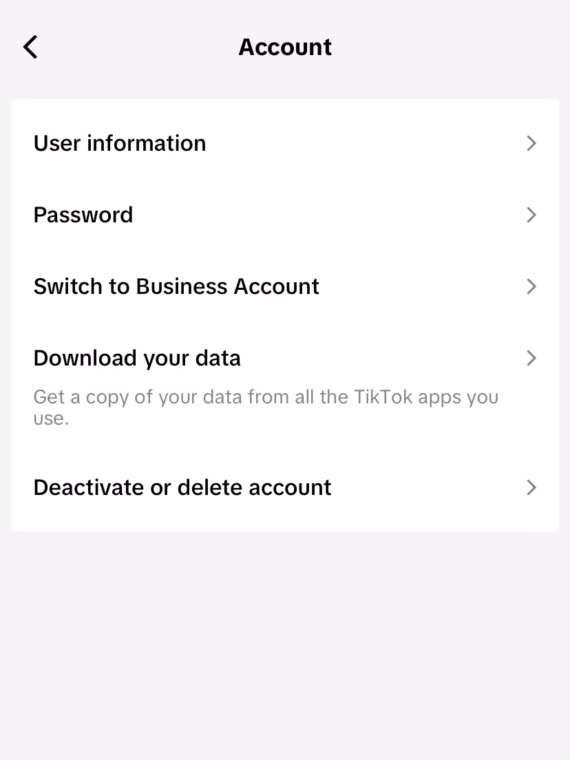 pengaturan akun tiktok