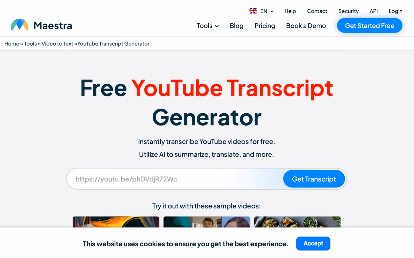 tools AI untuk transkrip video youtube gratis