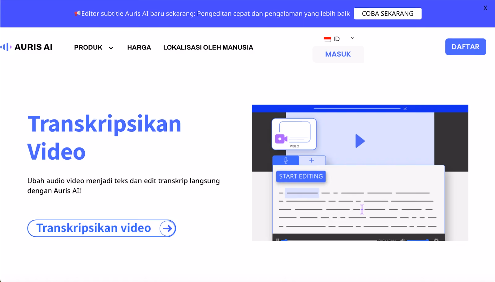 alat transkrip youtube