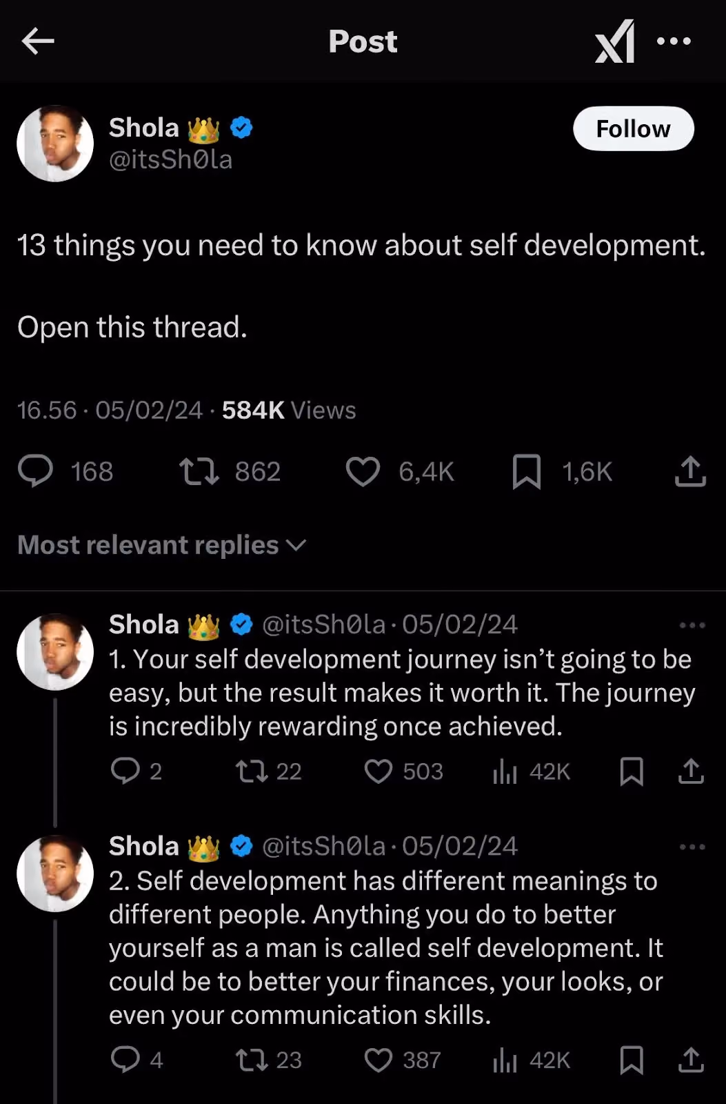 contoh jenis thread self-development