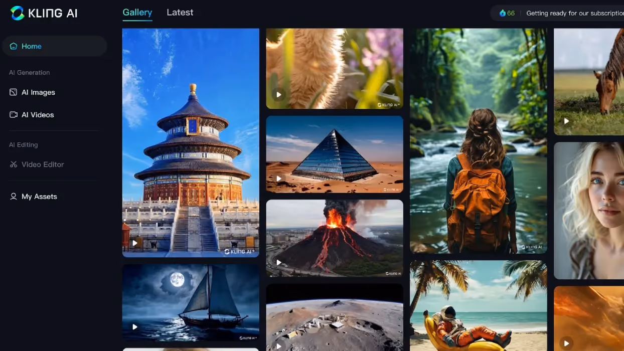 tools ai untuk video: kling AI