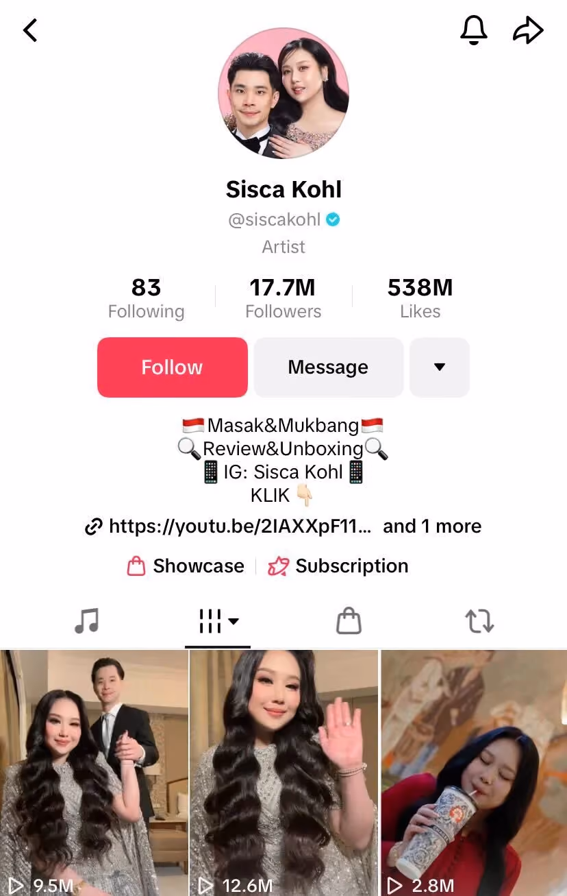 content reator tiktok sisca kohl