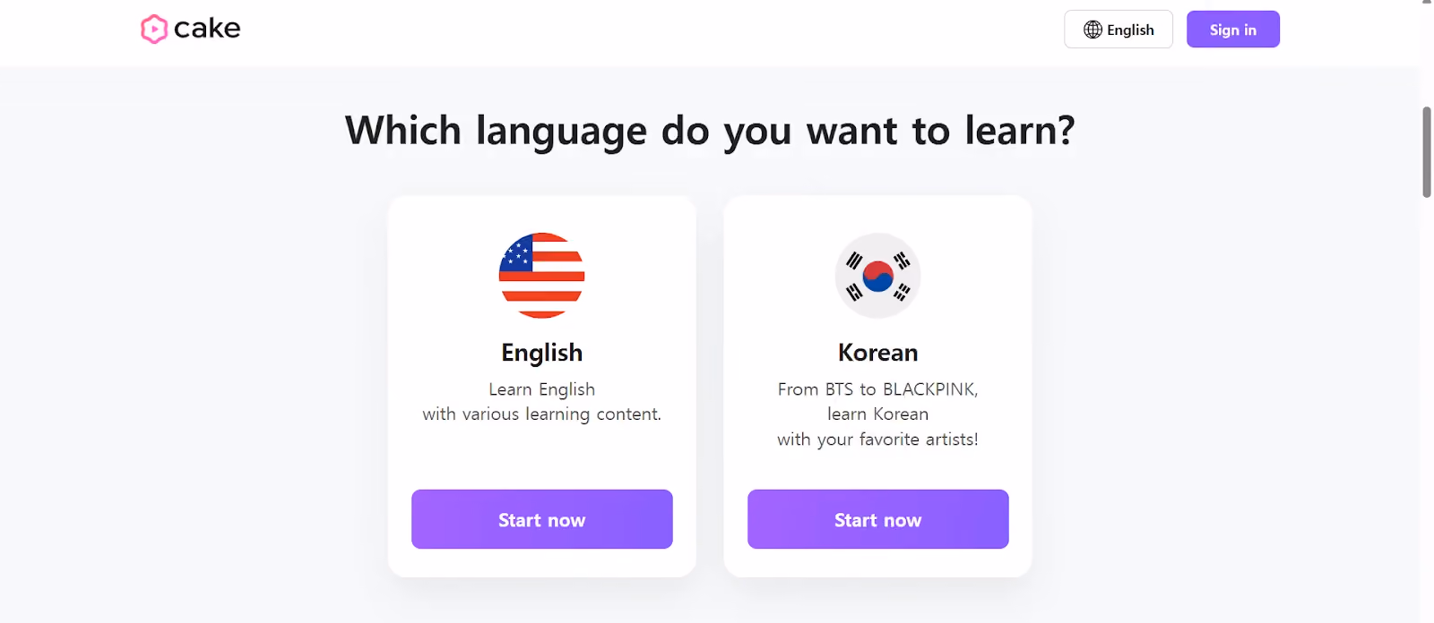 AI bahasa inggris: cake