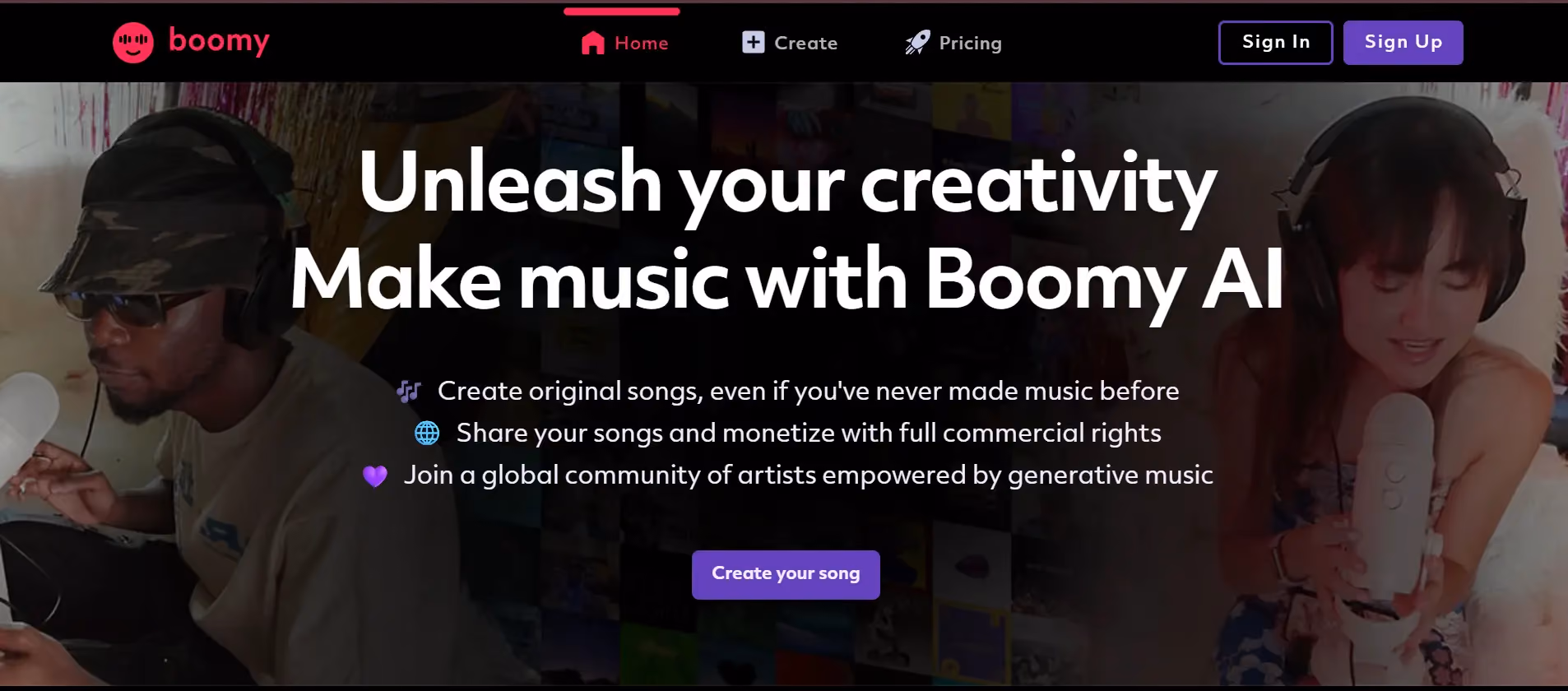 ai pembuat lagu yakni boomy