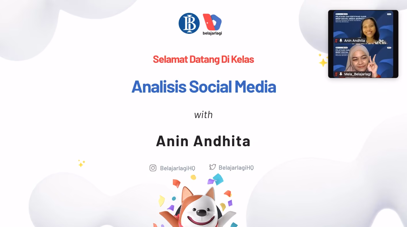 sertifikasi dan pelatihan BNSP social media bersama Belajarlagi