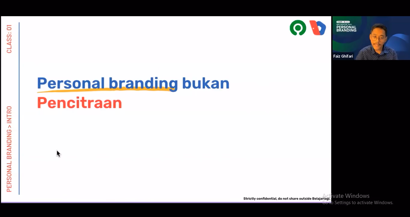 personal branding training gojek