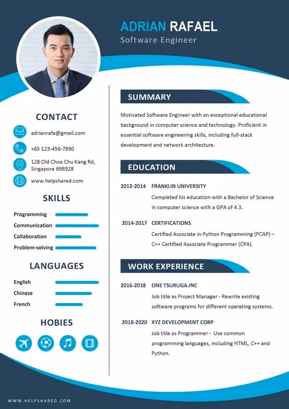Contoh CV software engineer