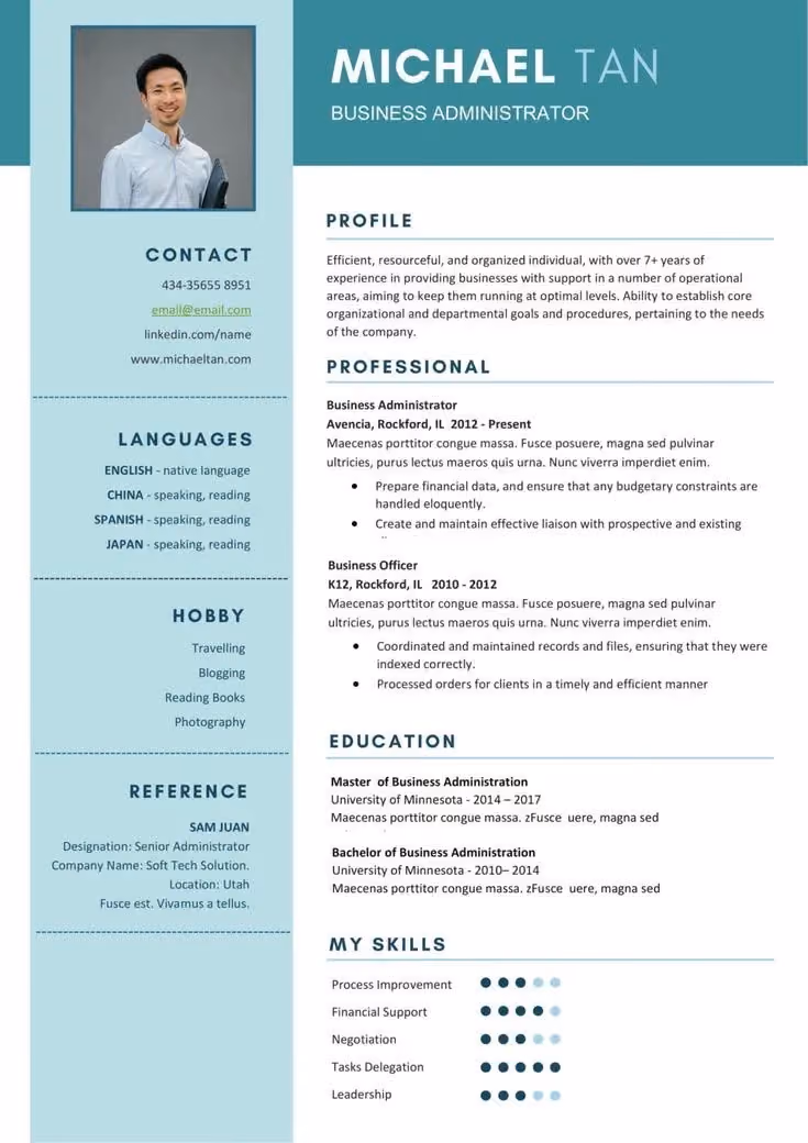 Contoh CV business administrator