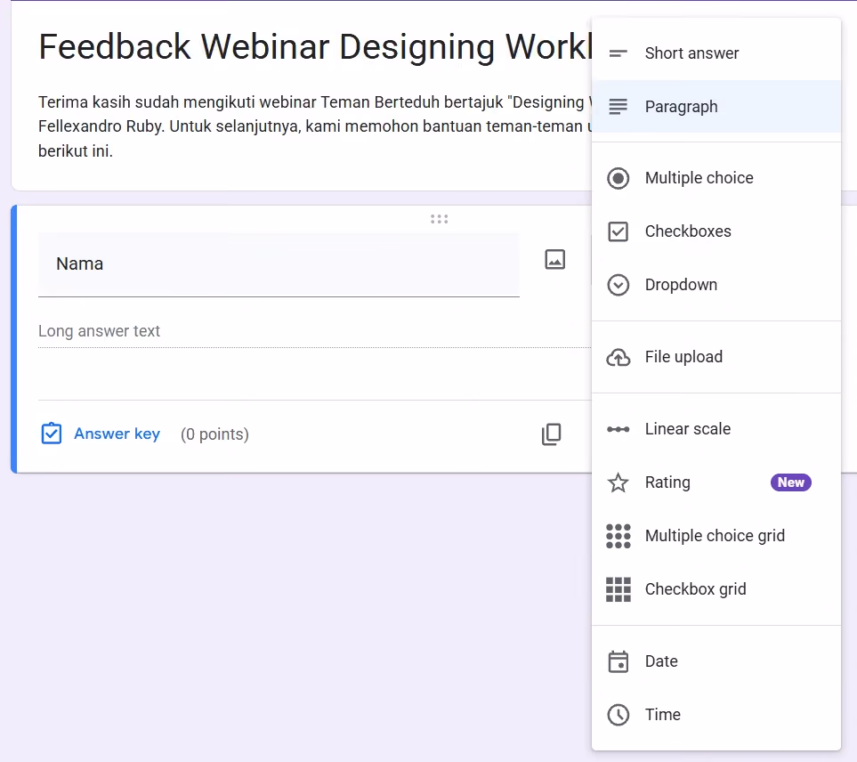 Cara membuat Google Form lewat komputer