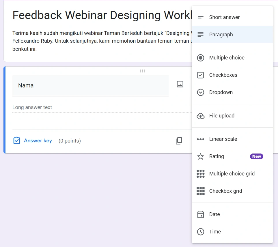 Cara membuat Google Form lewat komputer