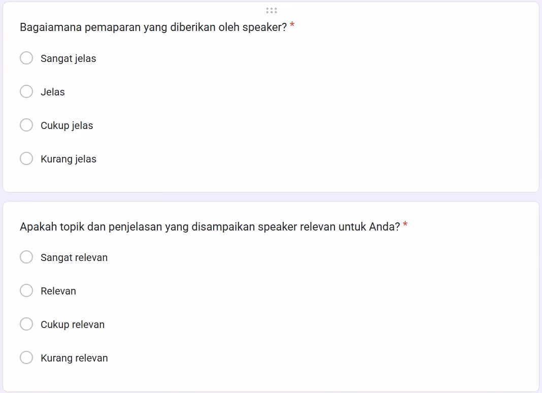 Cara membuat pertanyaan di Google Form