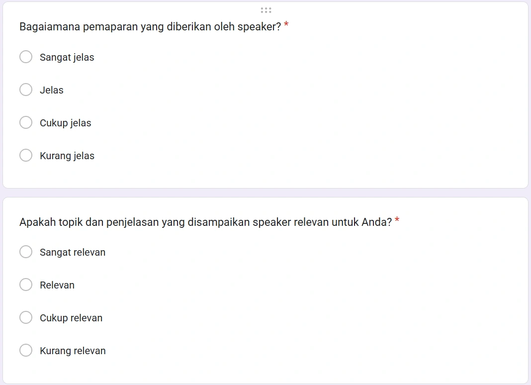 Cara membuat pertanyaan di Google Form