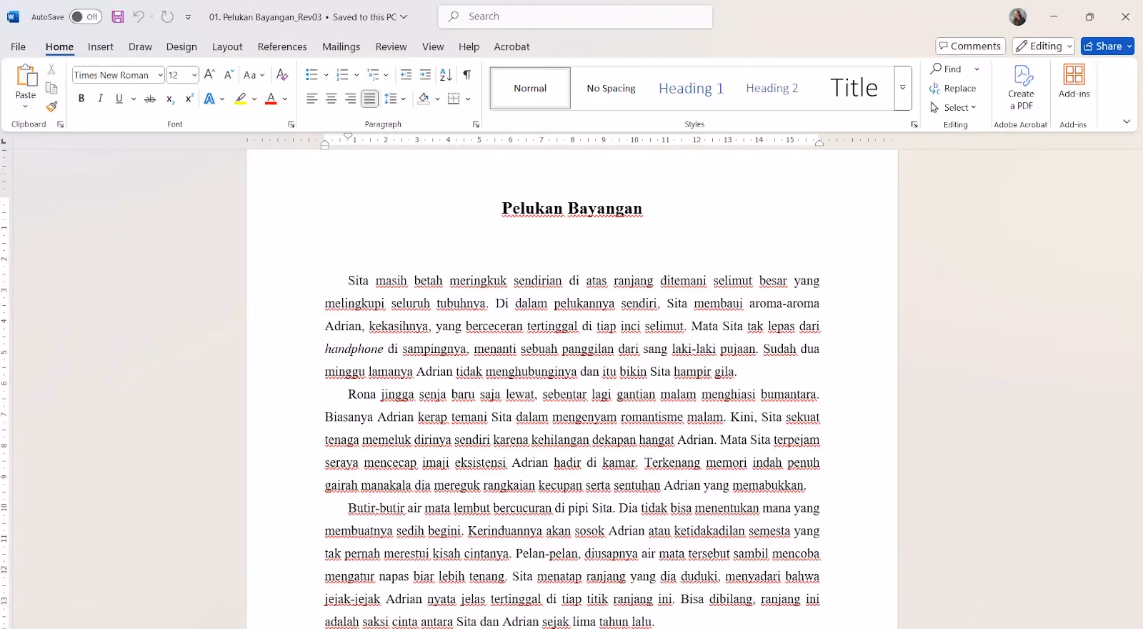 Cara menghilangkan garis merah di Word