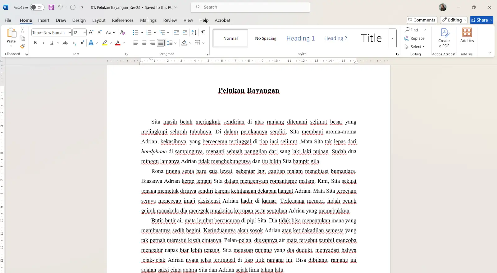 Cara menghilangkan garis merah di Word