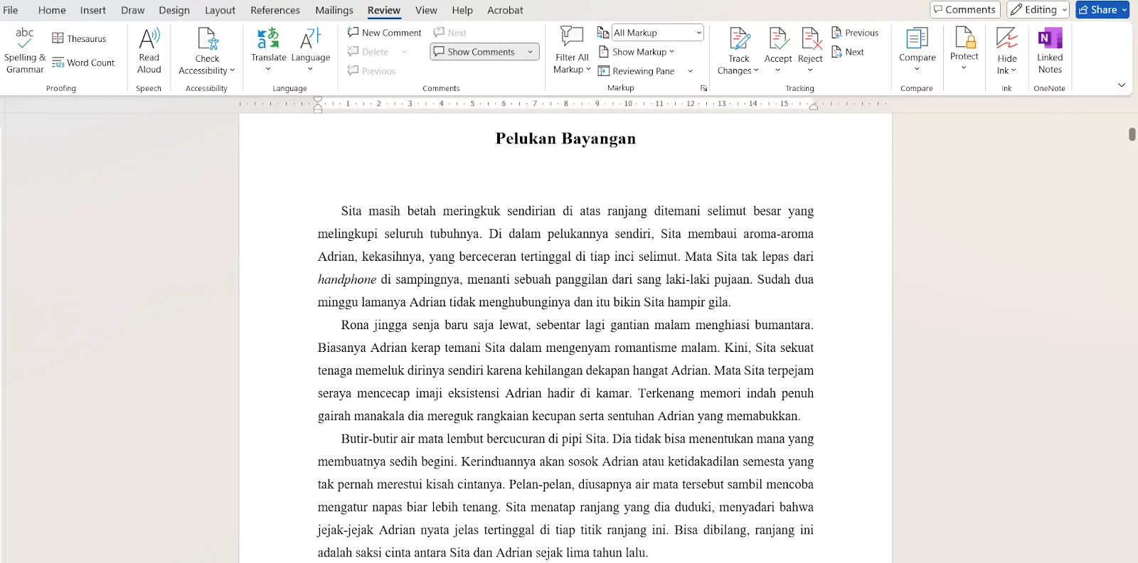 Cara menghilangkan garis merah di Word lewat pengaturan bahasa