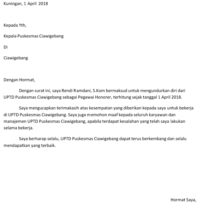 pengunduran diri honorer