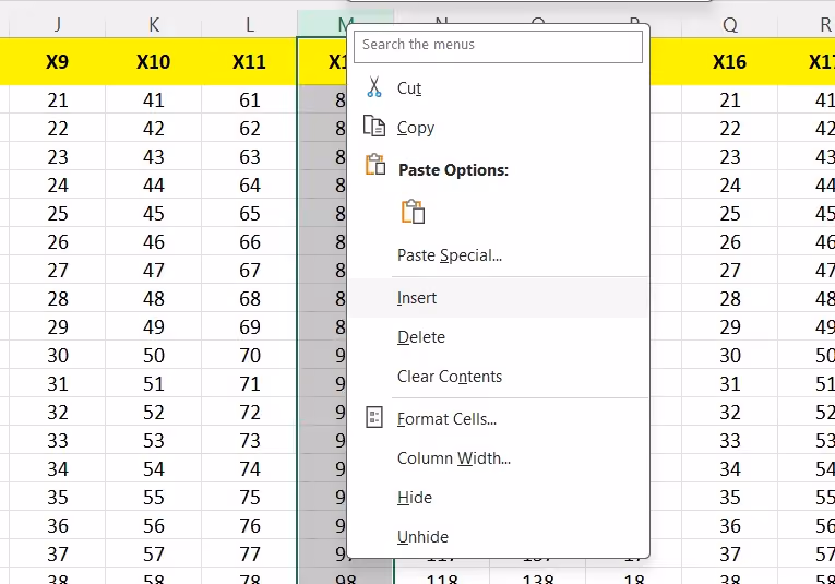 Cara menambah kolom di Excel 