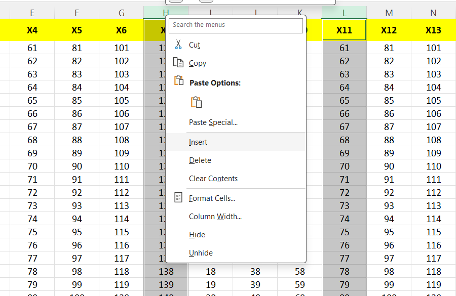 cara menambah kolom di excel