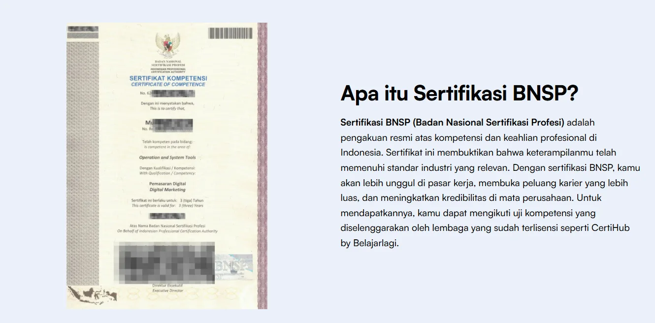 contoh sertifikat pelatihan