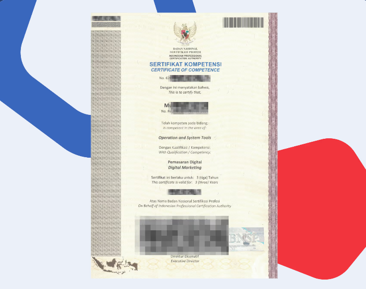 contoh gambar sertifikat BNSP