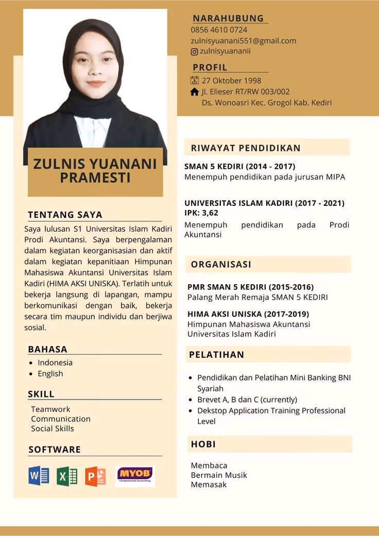 contoh daftar riwayat hidup