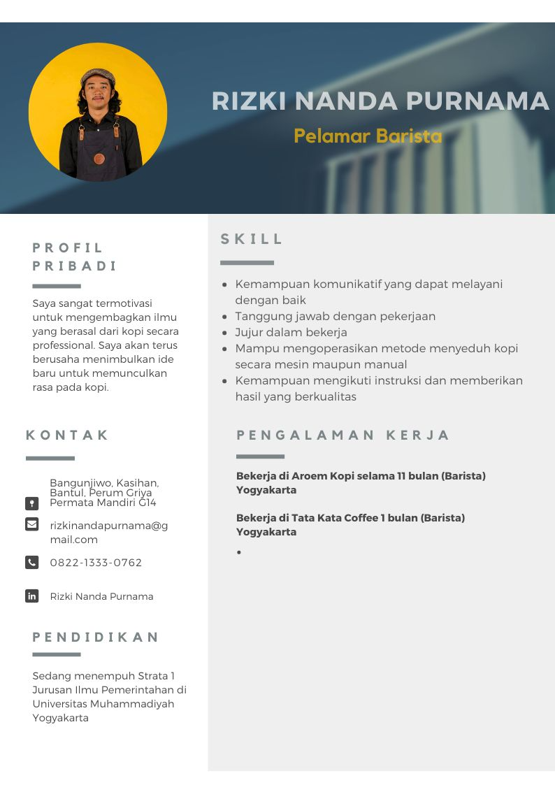 contoh daftar riwayat hidup mahasiswa