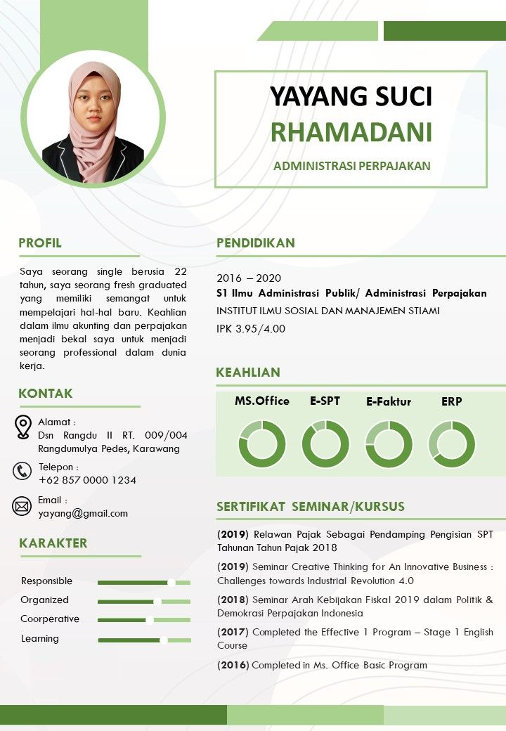 contoh daftar riwayat hidup freshgraduate