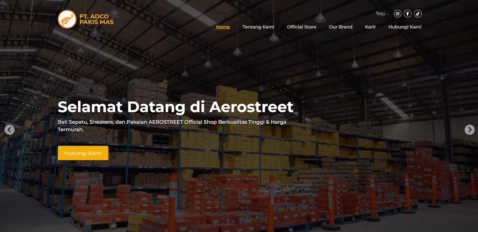 contoh website pakaian