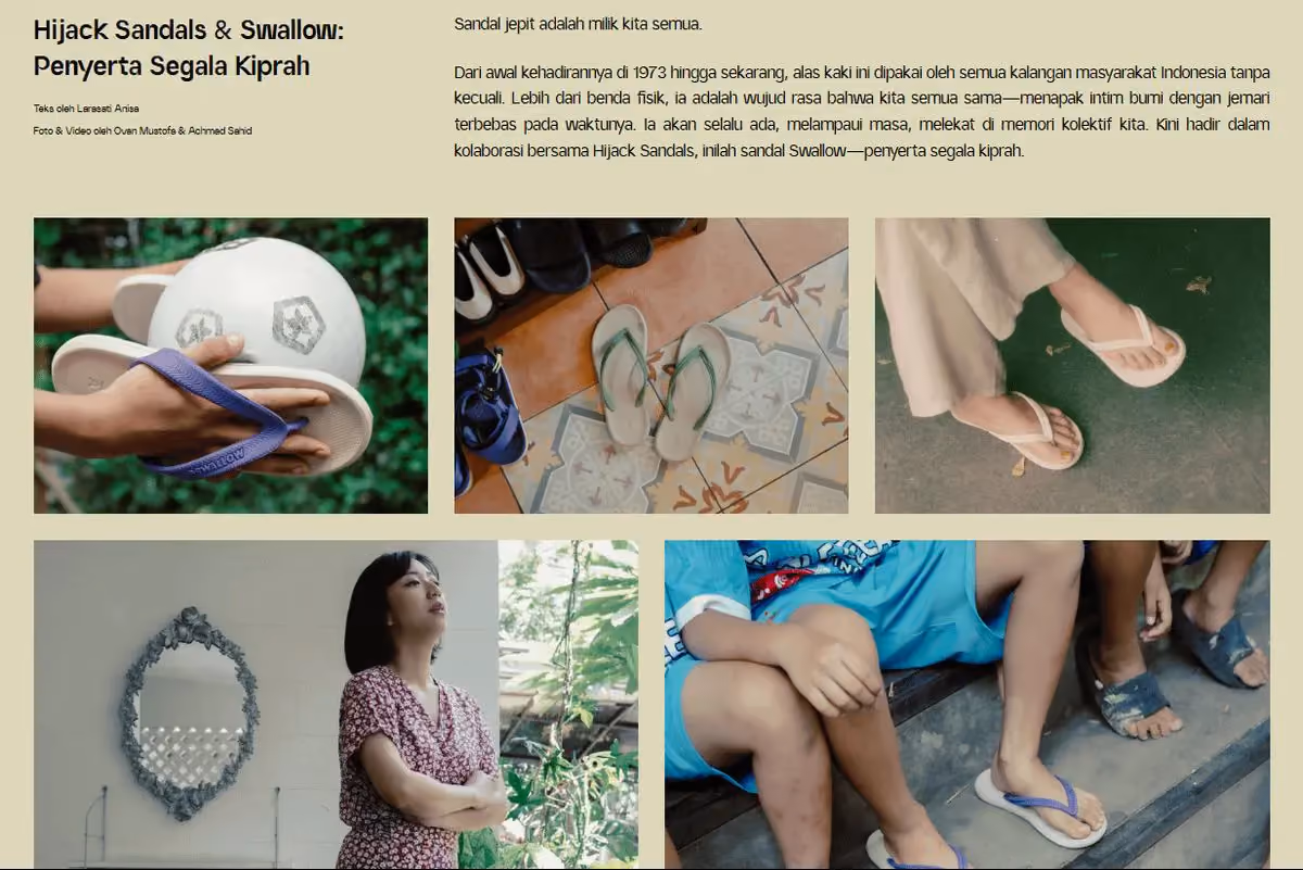 kolaborasi hijack sandal dan swallow