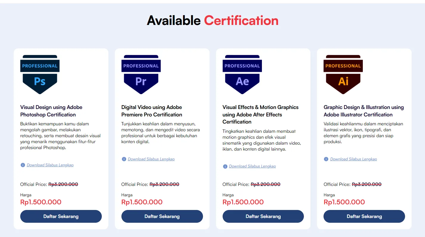 sertifikasi adobe