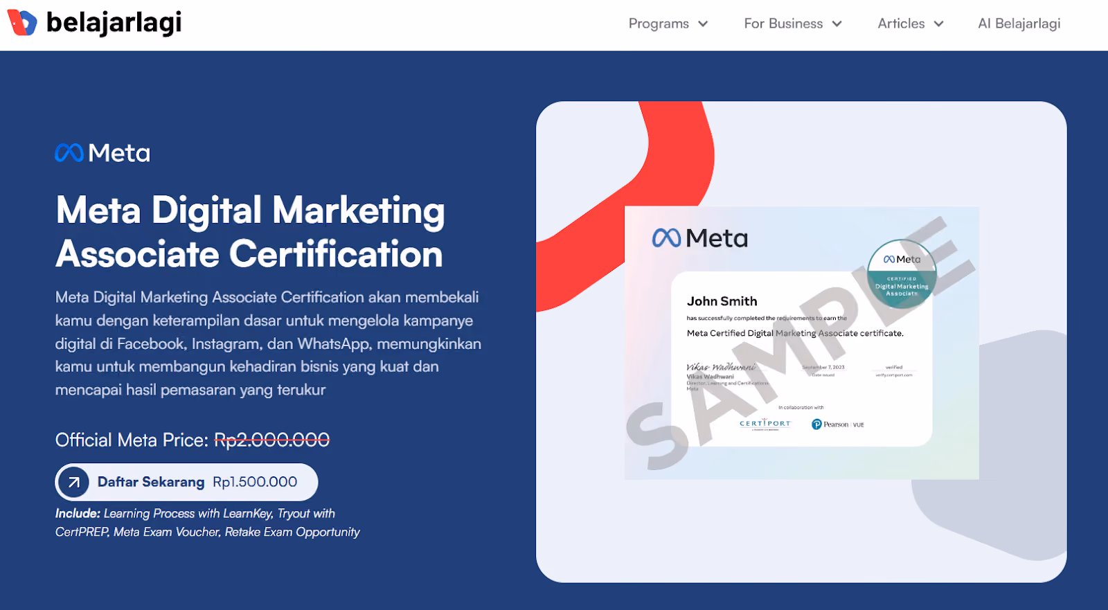 Meta Digital Marketing Associate - CertiHub by Belajarlagi