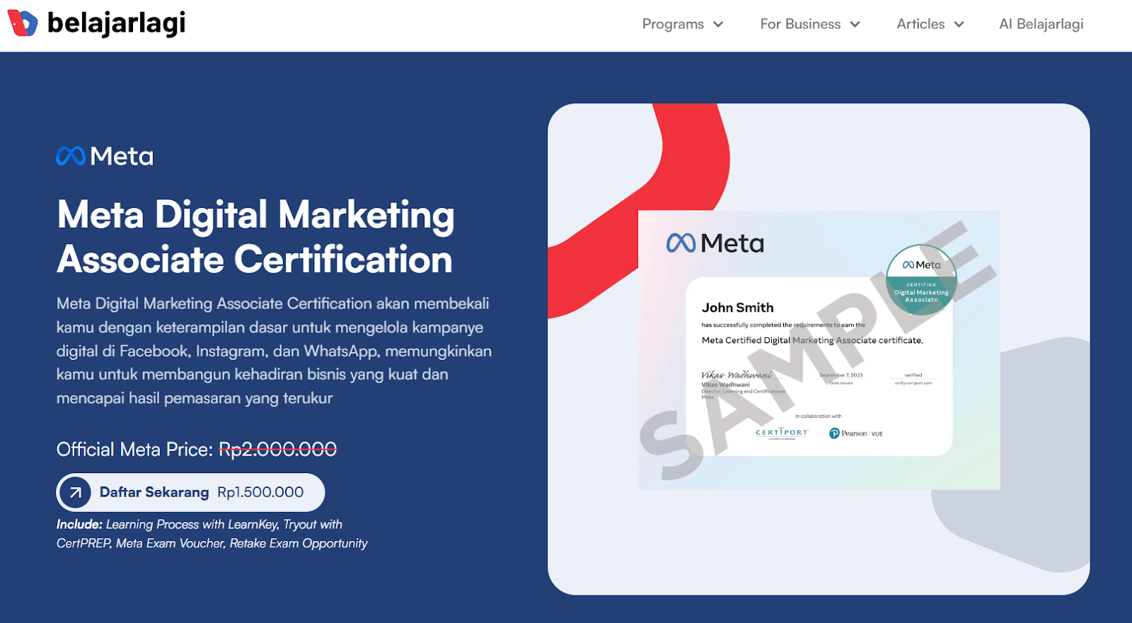 Meta Digital Marketing Associate - CertiHub by Belajarlagi