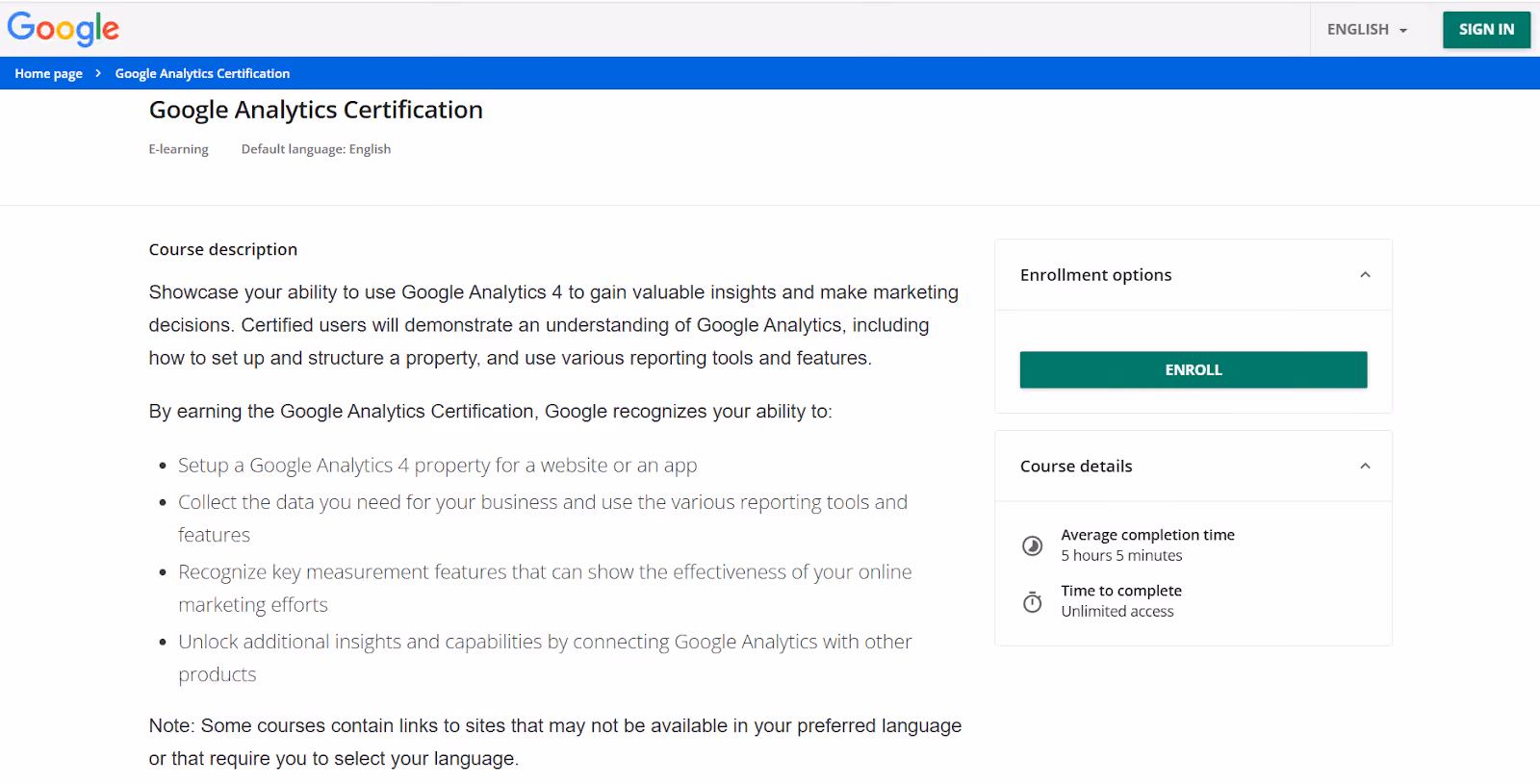 Google Analytics Certification