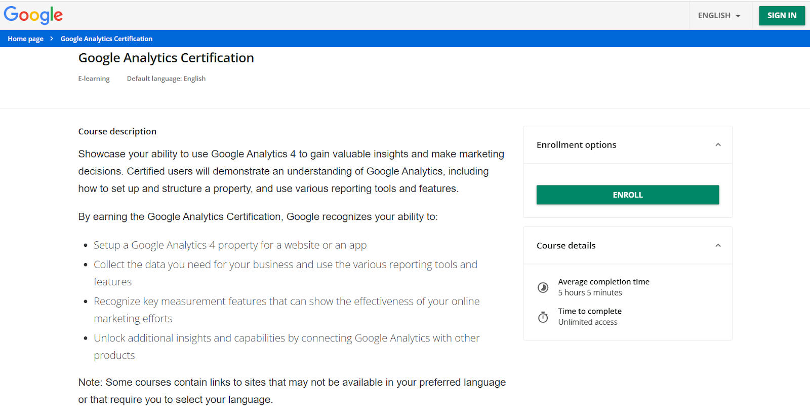 Google Analytics Certification