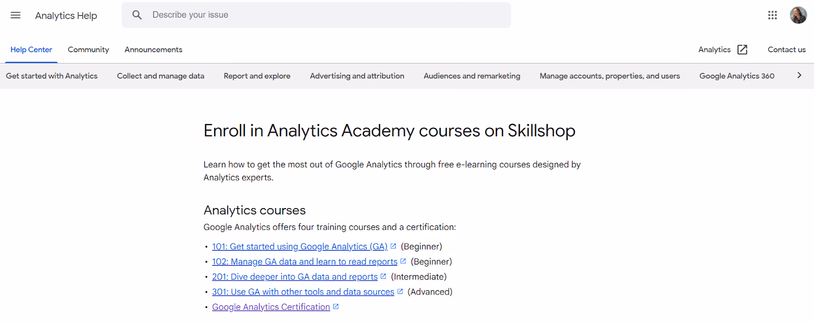 Rekomendasi pelatihan sertifikasi gratis: google analytics
