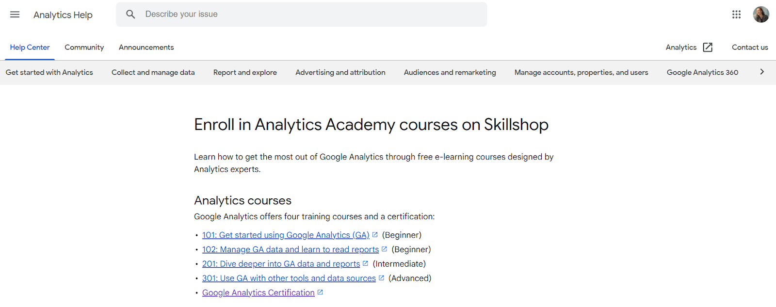 Rekomendasi pelatihan sertifikasi gratis: google analytics