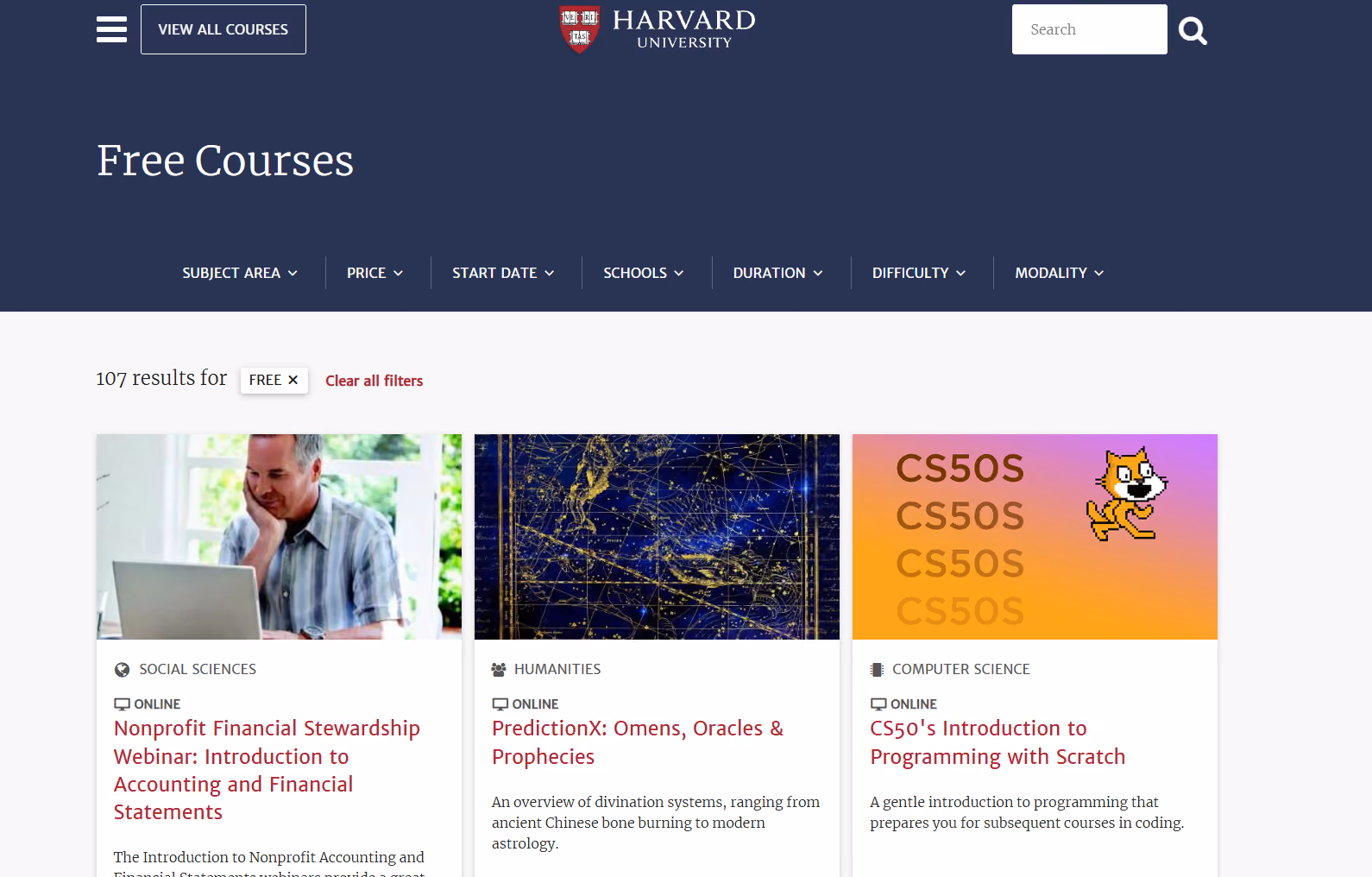 Rekomendasi pelatihan sertifikasi gratis: harvard free courses