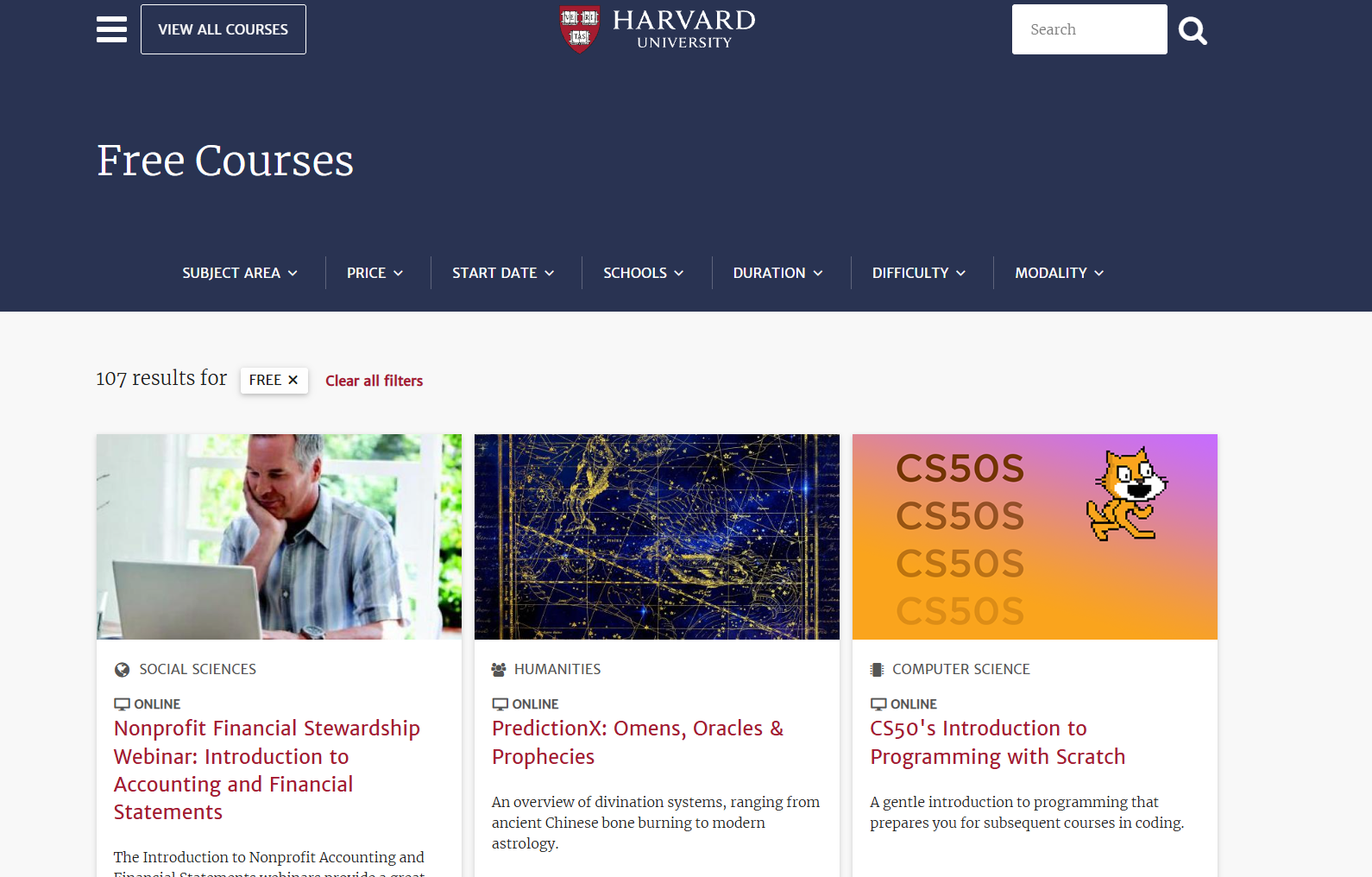 Rekomendasi pelatihan sertifikasi gratis: harvard free courses