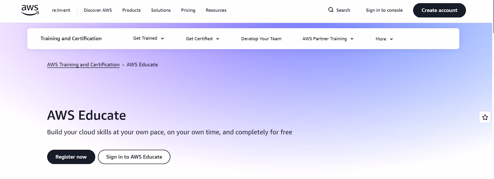 Rekomendasi pelatihan sertifikasi gratis: aws educate