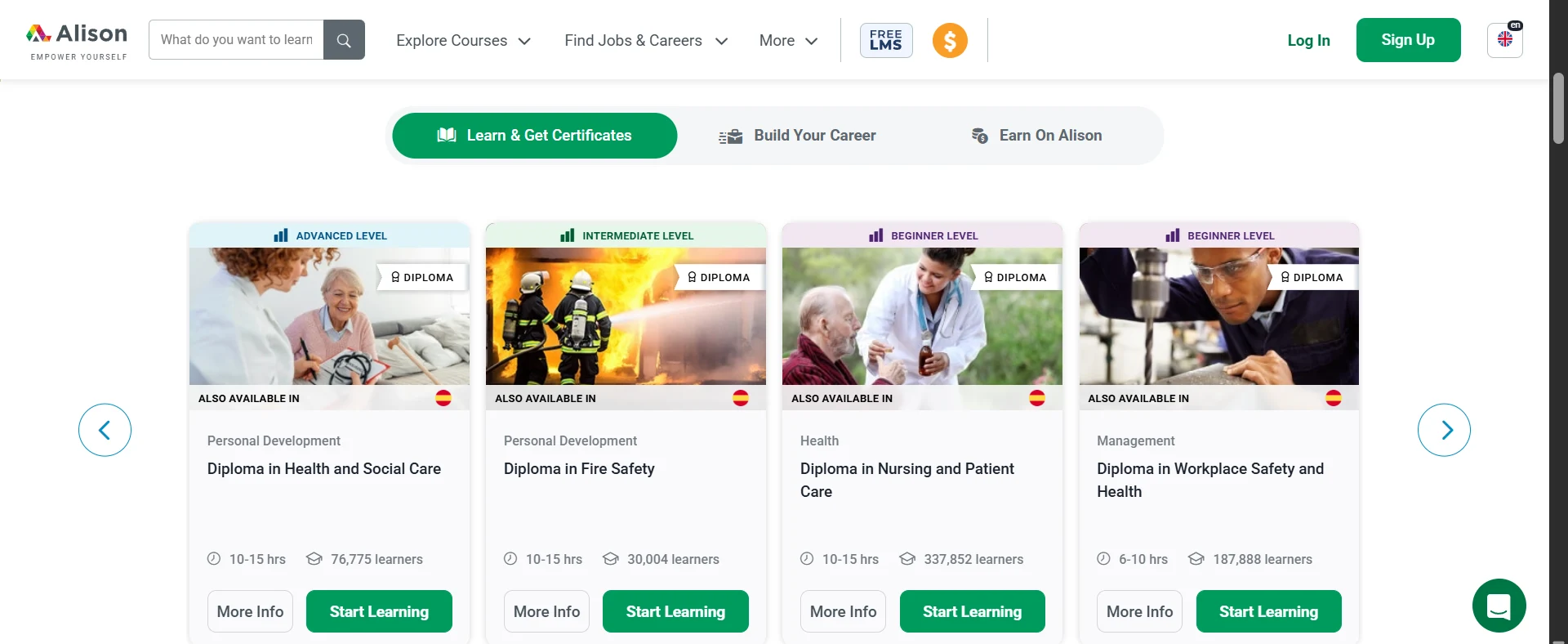 alison website kursus online