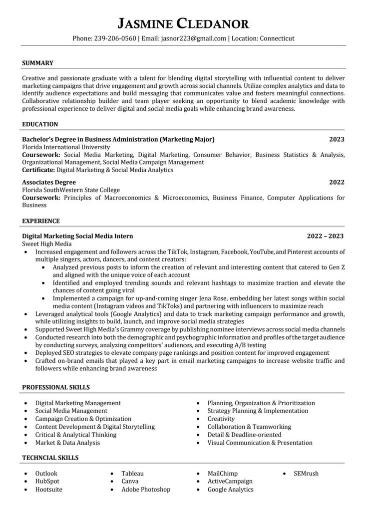 CV ATS Digital Marketer