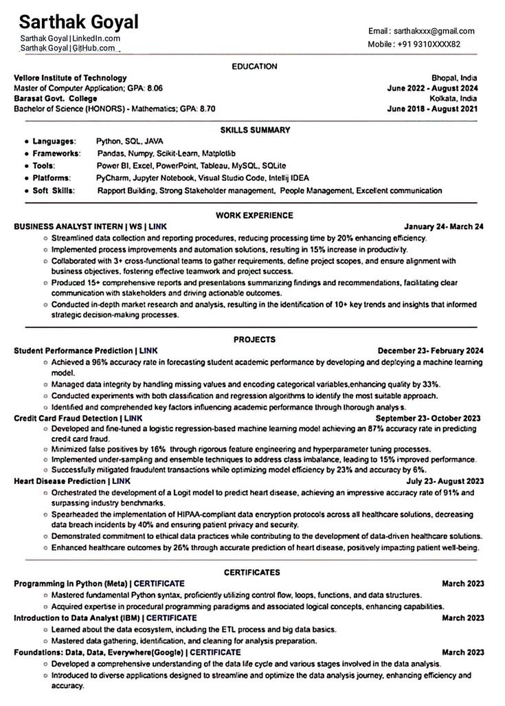 CV ATS Fresh Graduate